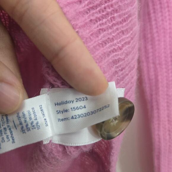 NEW Marine Layer Dream Yarn Pullover Sweater XS Pink Punch Wool Alpaca - Picture 12 of 13